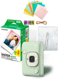 Fujifilm Instax Mini LiPlay Hybrid Instant Camera and Smartphone Printer (Matcha Green) Bundle with Instax Mini Twin Film Pack (20 Exposures), and Accessory Kit (3 Items)