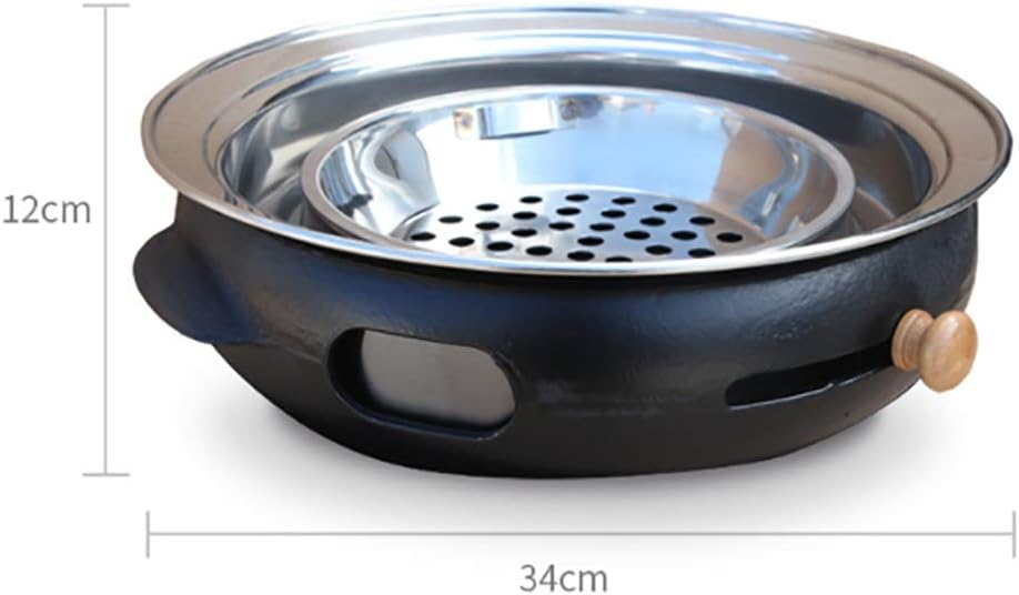 BBQ Barbeque Barbecue Grill,Large Cast Iron Barbecue Meat Stove,Korean Smoke-Free Household Charcoal Grill,Indoor Outdoor,15 Styles (Color : E)