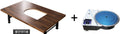 Korean BBQ Grill Table, Low Floor Folding Dining Table with Built-in Gas Stove, Portable Tatami Style for Indoor Cooking, Made in Korea (Terrazzo)