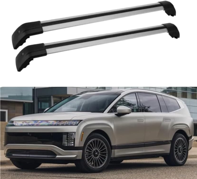 2PCS Aluminum Roof Rack Cross Bars forHyundai Ioniq 9 S SE SEL Limited Calligraphy 2025 2026 Crossbars for Rooftop Compatible with Fixed Points Roofs(Silver+Black)
