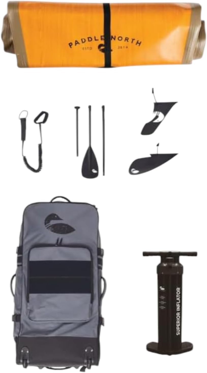 Paddle North 12'6' PORTAGER XL Inflatable Stand-Up Paddle Board - Full iSUP Kit Included (Pump, Carrying Bag, Fin, Adjustable Paddle) - Stable & Versatile for 2-Person Use - Supports up to 650 lbs