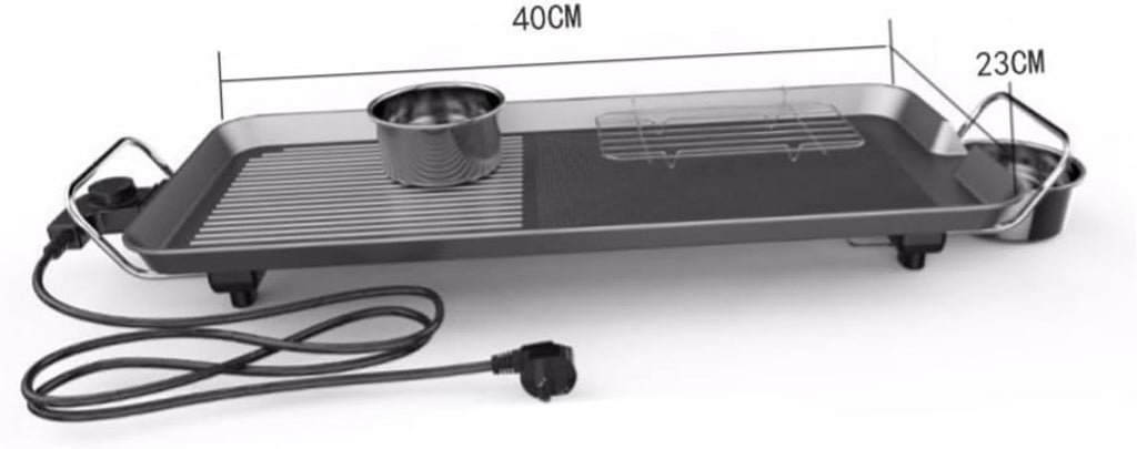 PRETYZOOM 1set Electric Smokeless Barbecue Grill Nonstick Indoor Electric Baking Tray for Easy Grilling of Steaks Chicken Fish and Vegetables