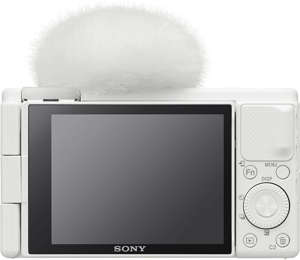 Sony ZV-1 Digital Camera (White) (DCZV1/W) + 64GB Memory Card + Card Reader + Deluxe Soft Bag + Flex Tripod + Memory Wallet + Cleaning Kit (Renewed)