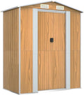 vidaXL Garden Shed Light Brown Galvanized Steel 75.6x42.5x87.8 in