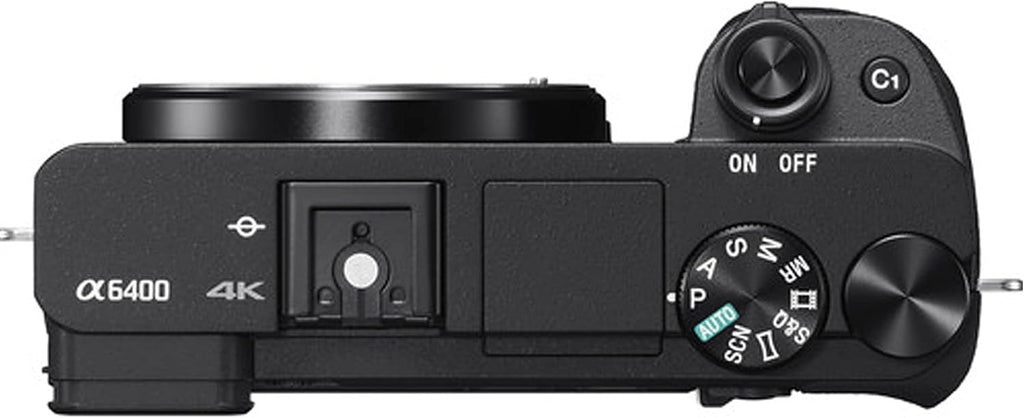 Sony Alpha a6400 Mirrorless Digital Camera with 16-50mm Lens + 32GB Card, Tripod, Case, and More (18pc Bundle)