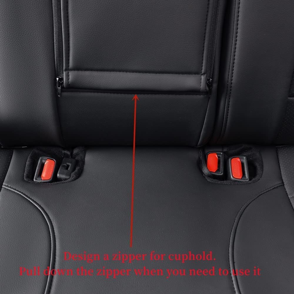 coverdream Custom Seat Covers for Hyundai Tucson Limited,SE,GLS 2010 2011 2012 2013 2014 2015,Full Coverage Leather Seat Protector(Black,Full Set)