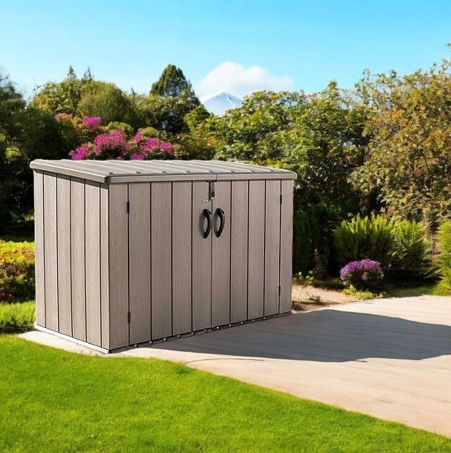 75 Cu. Ft. Horizontal Outdoor Storage Shed, Light Brown