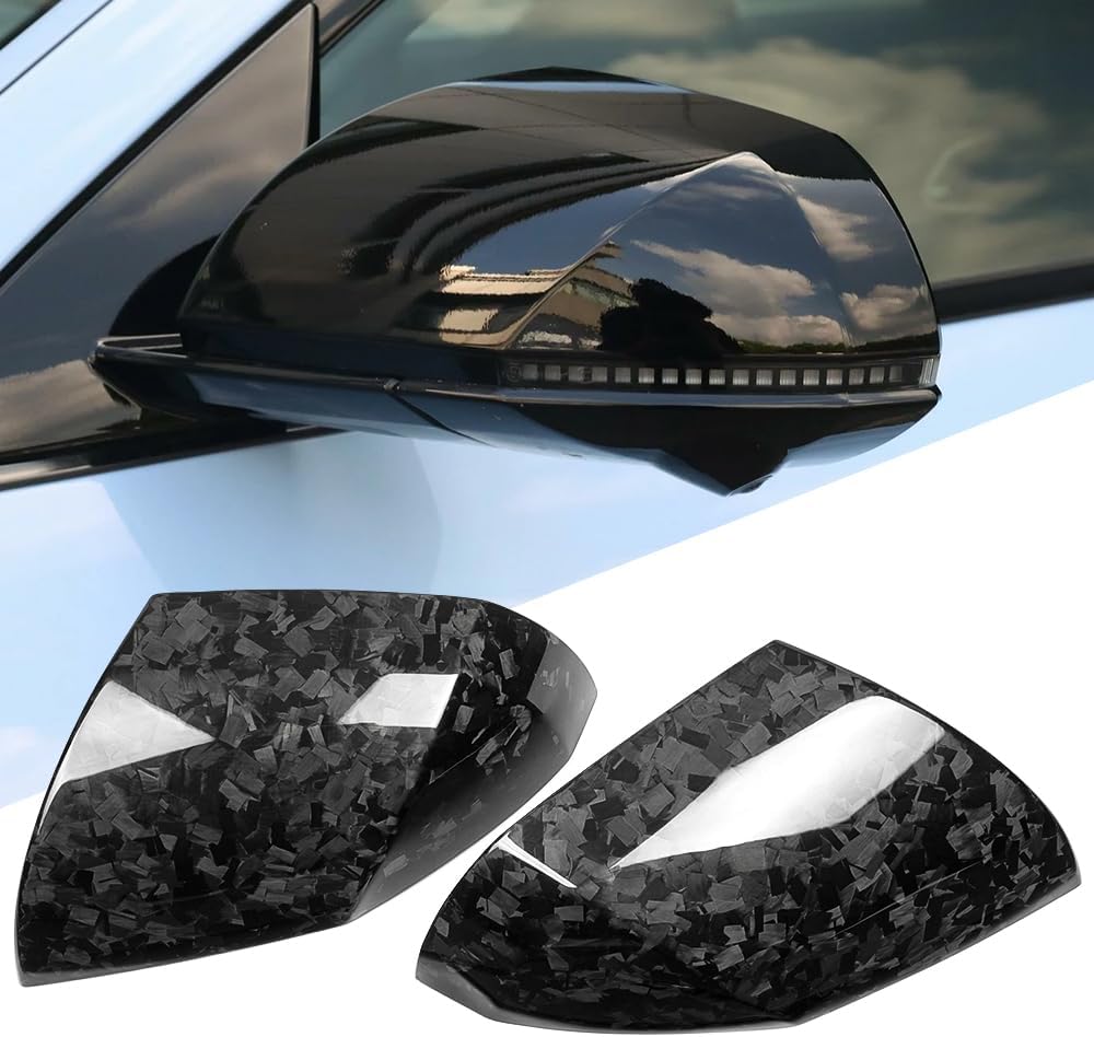Jogon Dry Carbon Fiber Rearview Mirror Cover Trim for Hyundai Ioniq 5 N SEL 2021 2022 2023 2024 2025 Side View Mirror Cap Shell (Forged Carbon)