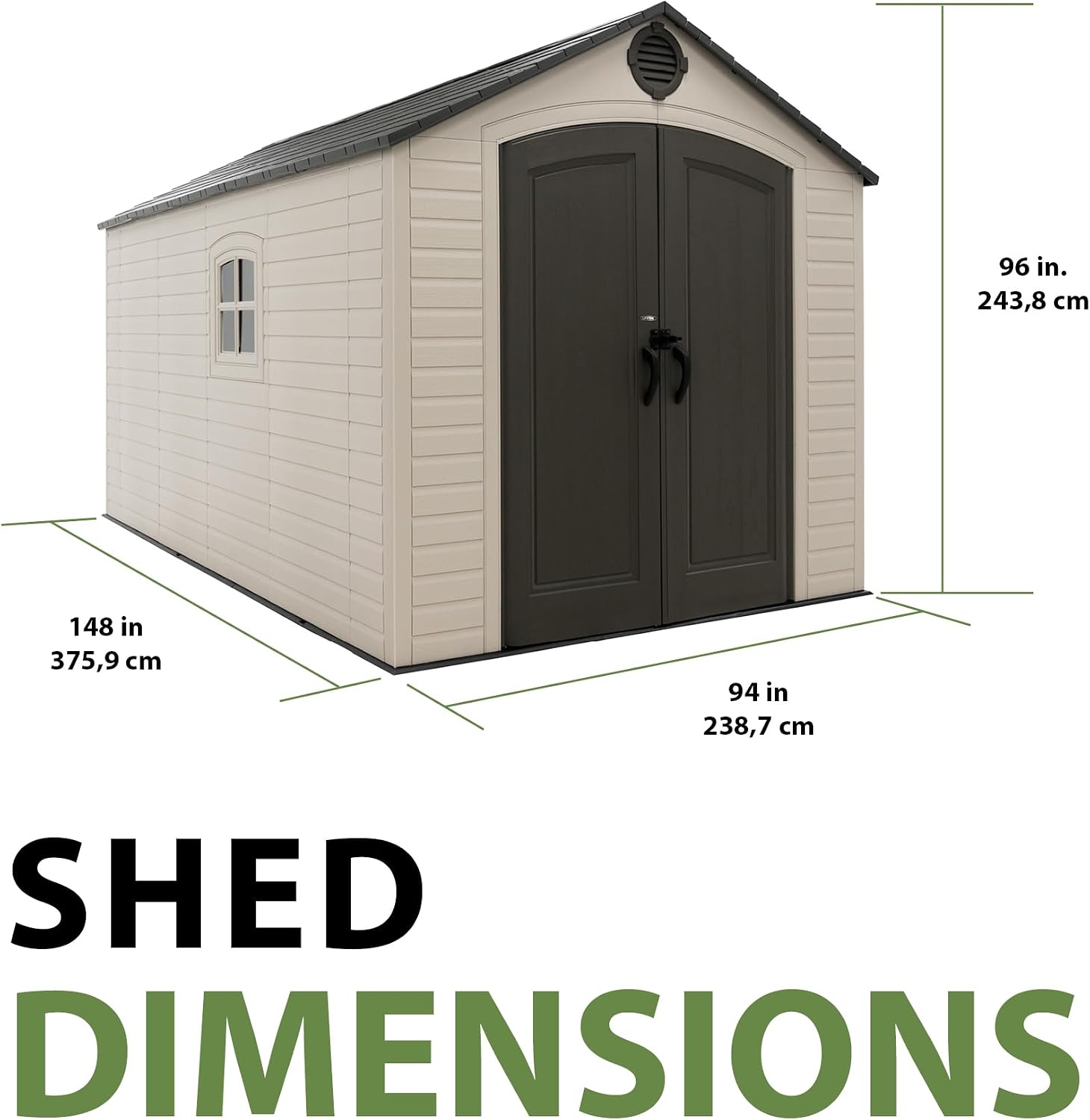 Lifetime Outdoor Storage Shed, 8 x 12.5 Foot