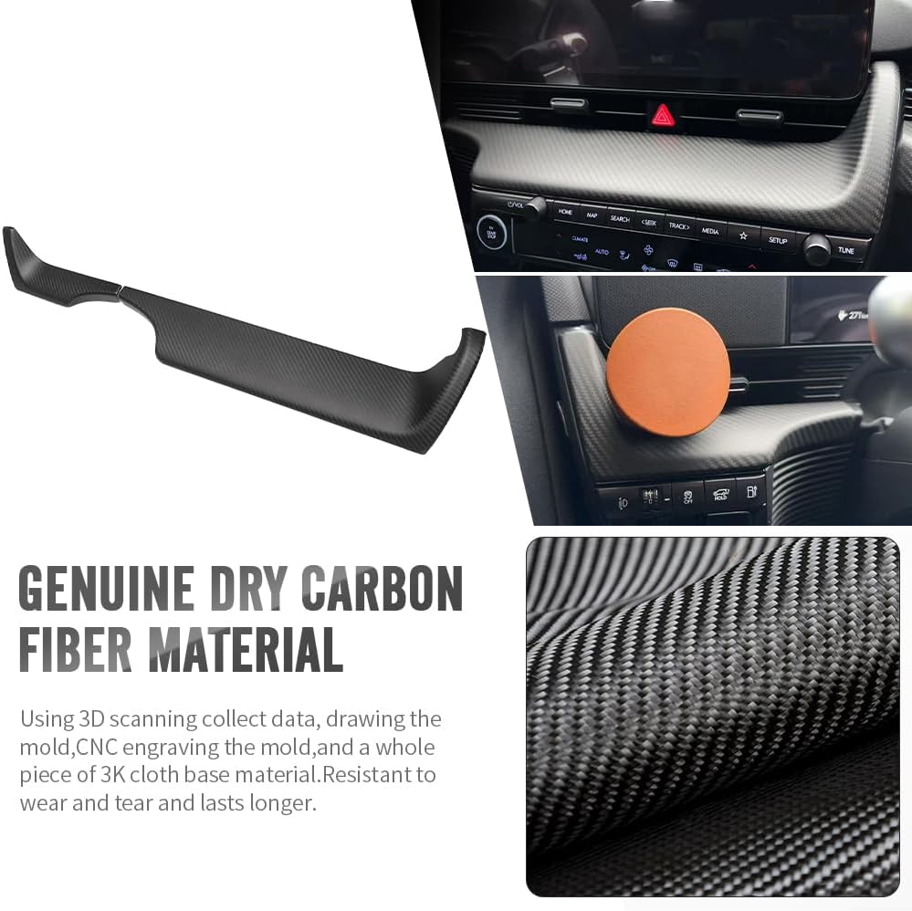 Genuine Carbon Fiber Center Consoles Dashboard Trin for Hyundai Ioniq 5 N Line N NE Limited XRT SEL Long Range 2022 2023 2024 2025 (Matte Carbon)