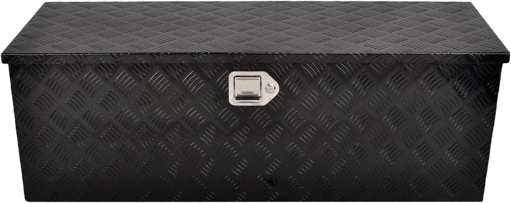 44'' Inch Aluminum Waterproof Storage Box (Truck Tool Box, Square, 15.5'' L x 44.5'' W x 15.6'' H, Black, Lockable, Unisex)