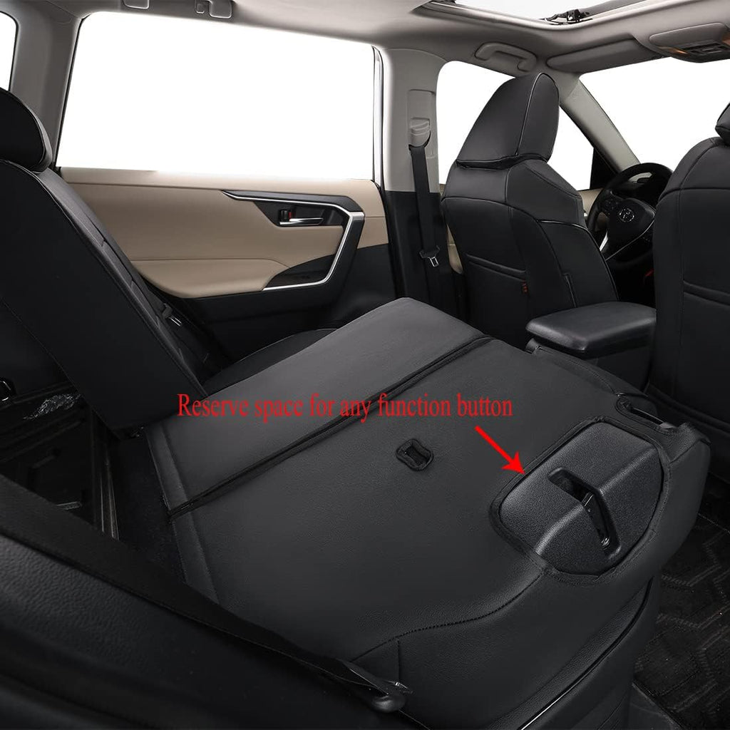 EKR Escape Seat Covers Custom Fit for Ford Escape SE/Titanium 2017-2019 & SEL 2018-2019,(Front Flat Backrest No Curve,Rear W/Armrest),Leather Car Seat Cover Full Set for SUV -Faux Leather(Black)