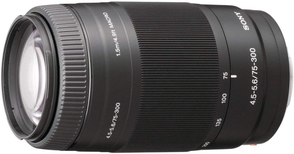 Sony 75-300mm f/4.5-5.6 Compact Super Telephoto Zoom Lens for Sony A Mount Digital SLR Camera (Renewed)