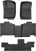 Binmotor-for Ford Explorer 7 Seat 2006-2010, All Weather Car Floor Mats and Cargo Liner Set, Waterproof TPE Car Mats for Explorer Accessories-Black