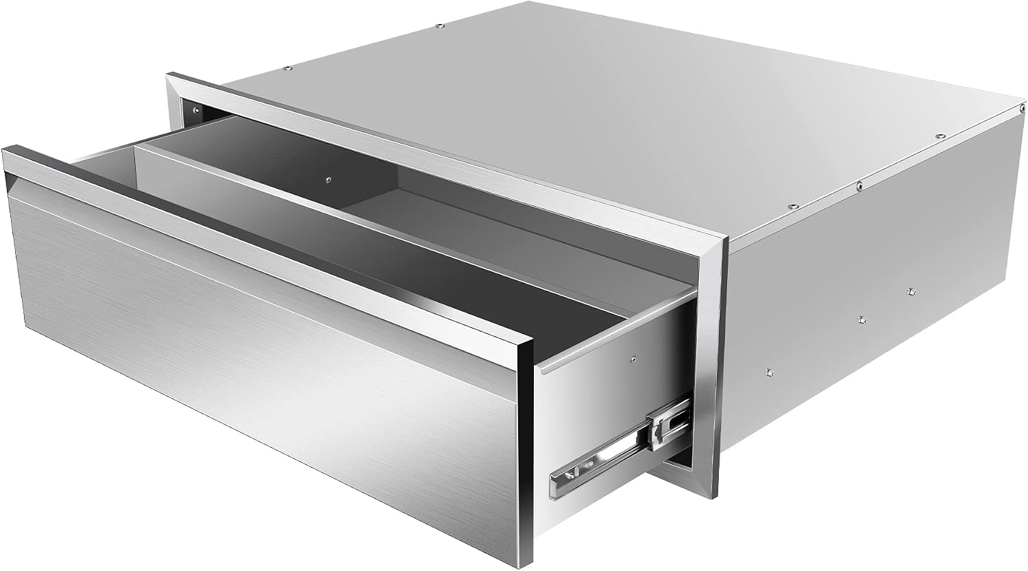 Outdoor Kitchen Drawers, 30W x 10H x 23D Stainless Steel Flush Mount BBQ Single Drawer for Outdoor Kitchen Island, or Patio Grill Station