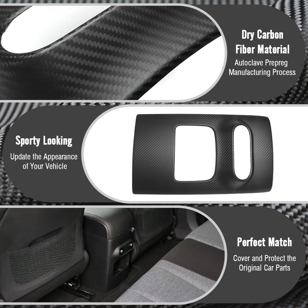 Rear Seat Center Console for Hyundai Ioniq 5 N Line N NE Limited XRT SEL Long Range 2022 2023 2024 2025, Dry Carbon Fiber Rear Charging Panel for Ioniq 5 NE (Matte Carbon)