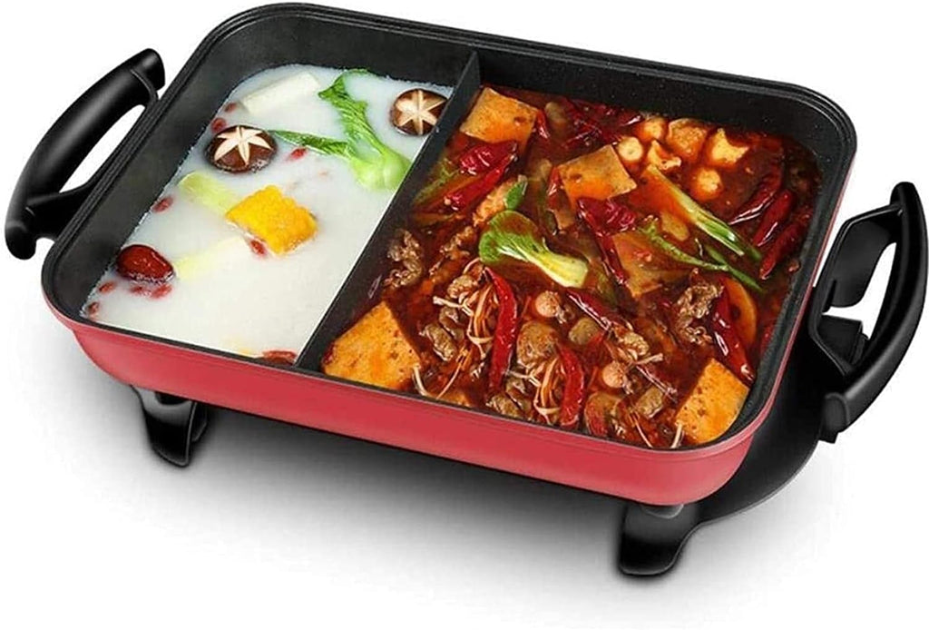 Indoor Korean Barbecue Grill Large Teppanyaki Grill Electric BBQ Table Top Grill Cooking Plate with Adjustable Thermostat Control, Spatulas and Cool Touch Handles, 60 * 27 * 21CM, 1800w,Portable