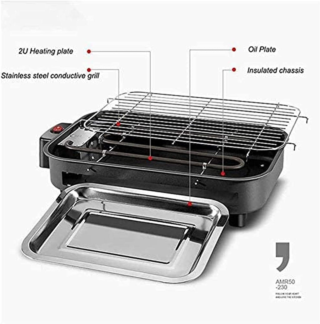 Korean BBQ Grill Portable Electric Grill, Indoor Electric BBQ Grill Barbecue Indoor Hot Pot, Multi-Function Desktop Grill, Suitable for Family Dinner and Entertainment Gathering Indoor BBQ,Household N