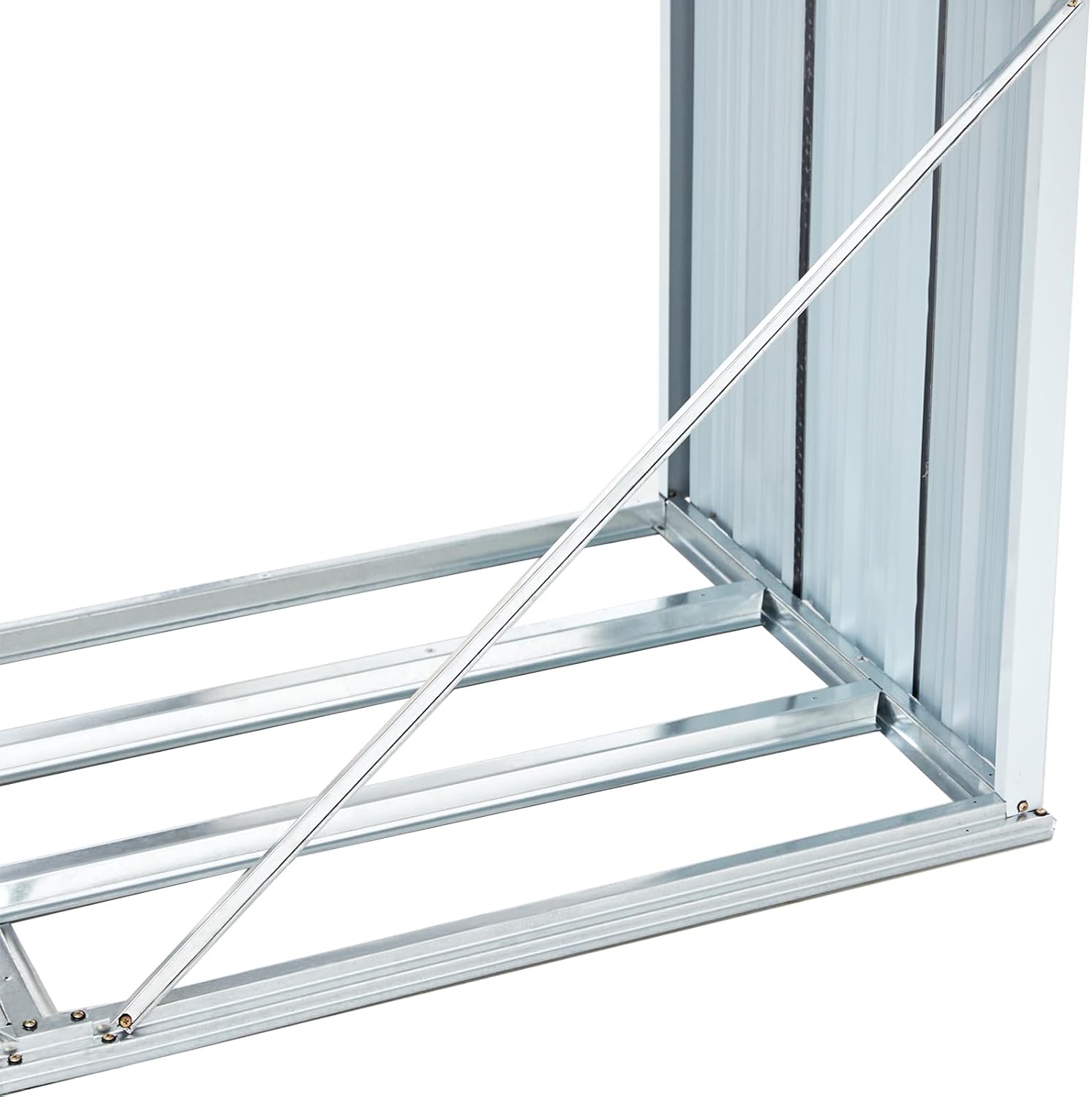 YOPTO 68' Galvanized Steel Firewood Rack,Log Holder with Roof,Storage Shed w/Vents,Backyard Garden Patio Porch for Shovels,Umbrellas,Antennas,Escalators,Dark Gray