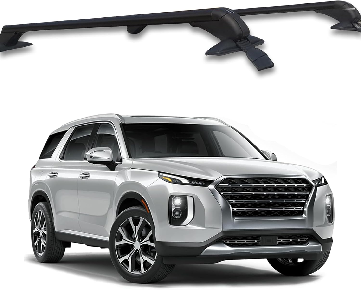 Roof Rack Cross Bars for Palisade SE SEL XRT Limited 2019-2025, Aluminum Car Cross Bar Luggage Rack with Adjustable Window Frame & Anti-Theft Design, 165LBS Max Load