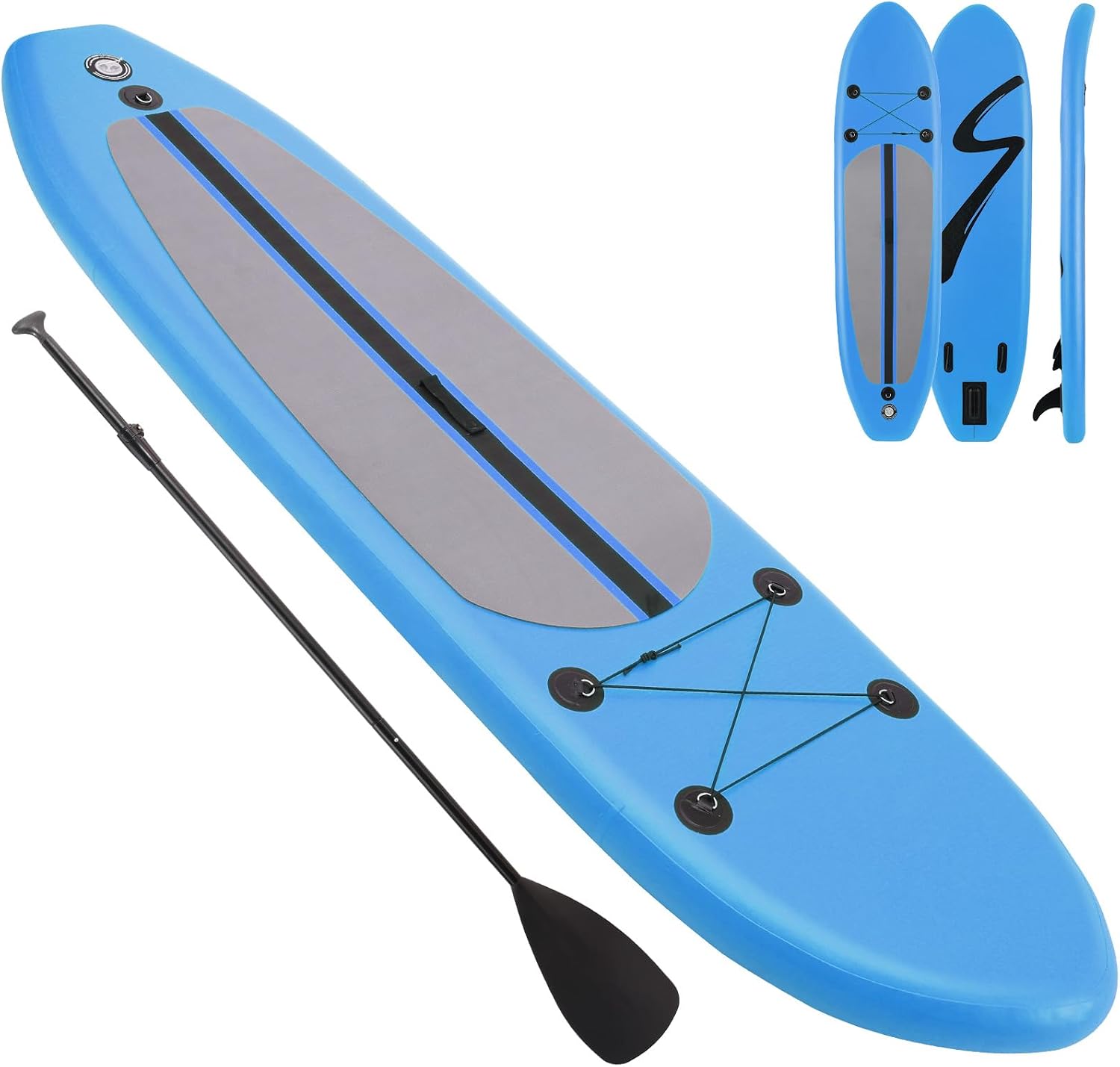 Clevich 10FT Stand Up Paddle Board, Inflatable Paddleboard with SUP Accessories & Carry Bag, Paddle, Hand Pump, Non-Slip Deck, Repair Kit,Leash, 400LBS