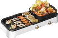Indoor Korean Barbecue Grill Household BBQ Hot Pot Barbecue 2-in-One Pot 2200W Multi-Person Frying Pan Large Capacity Multi-Function Electric Barbecue,White,55X25X13Cm,Portable Nonstick Griddle