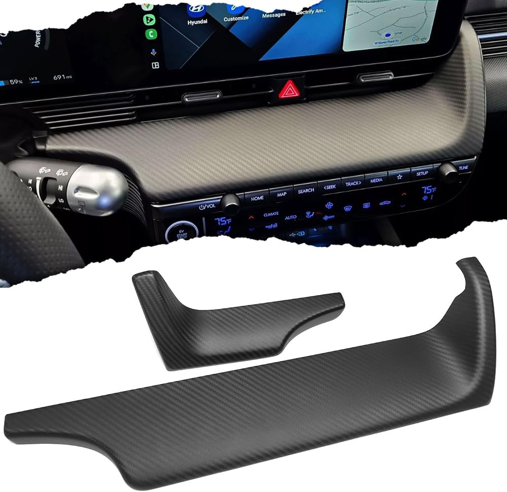 Genuine Carbon Fiber Center Consoles Dashboard Trin for Hyundai Ioniq 5 N Line N NE Limited XRT SEL Long Range 2022 2023 2024 2025 (Matte Carbon)