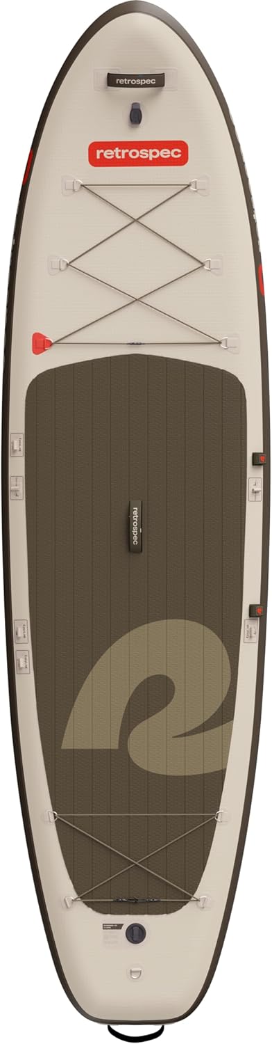 Retrospec Weekender XL Inflatable Paddle Board - Lake Essentials SUP with 400lb Capacity - Wide 11' x 35' x 8' All-Around Board for Fishing & Touring - Complete Kit with Paddle, Pump & Backpack