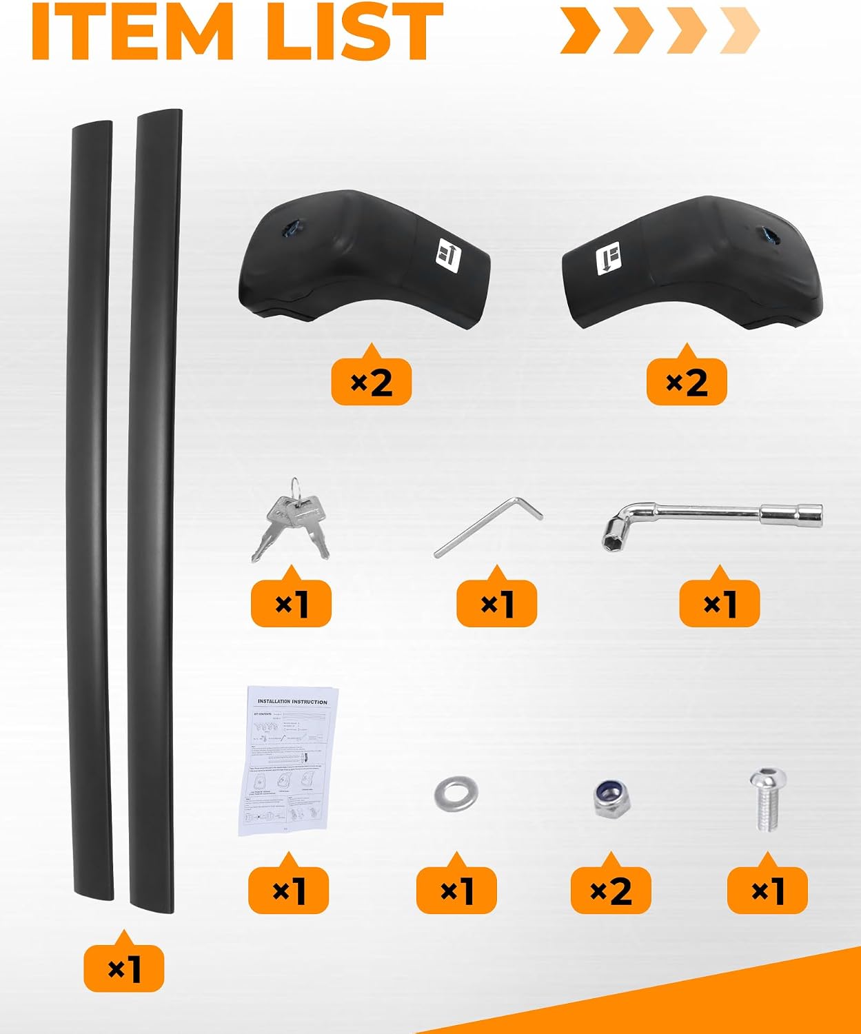 260 LBS Cross Bars Fit for 2021-2026 KIA Sorento & Sorento Hybrid Lockable Roof Rack Crossbars Cargo Carrier (Except X-Line)