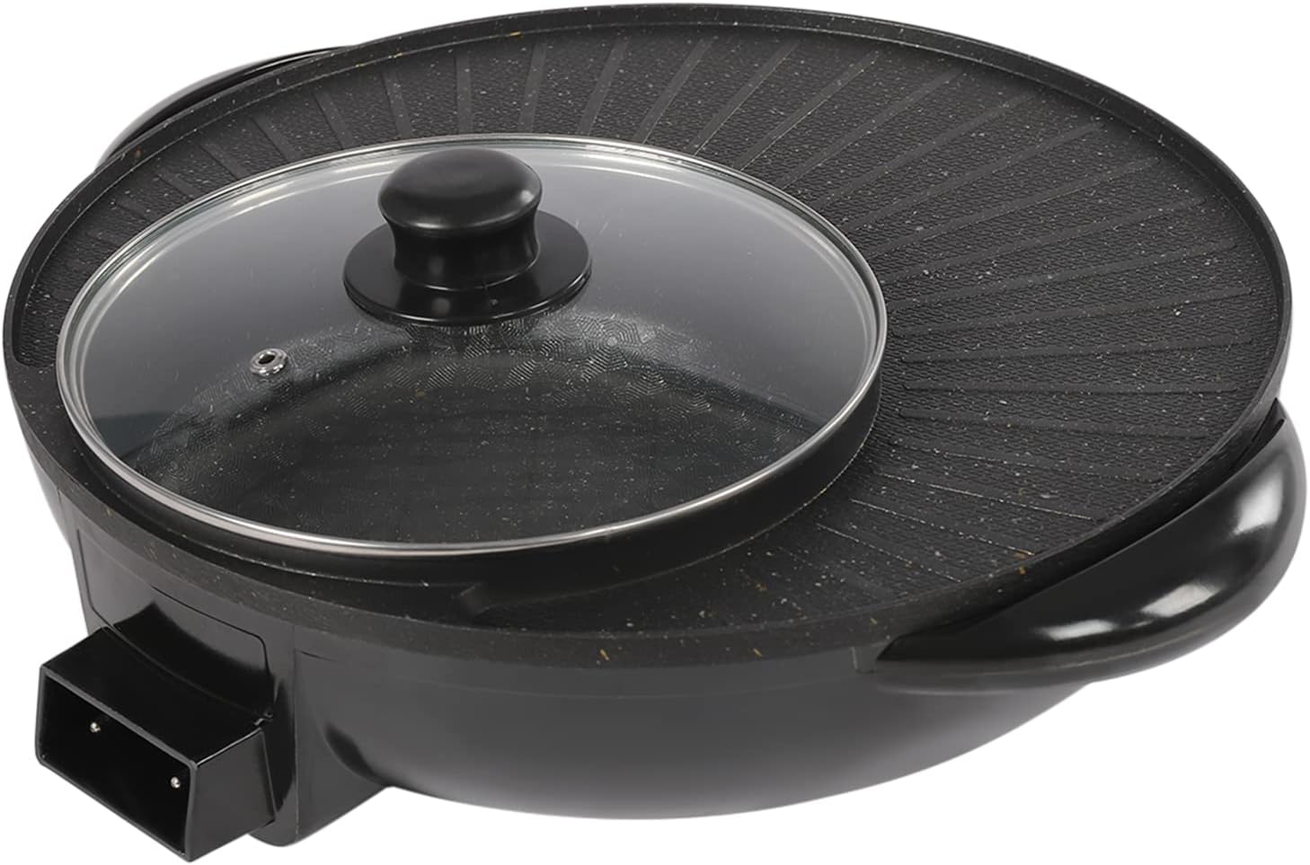 2 in 1 Electric Hot Pot & BBQ Grill - Smokeless Non-Stick Shabu Shabu Pot with Temperature Control, Ideal for Indoor Korean Barbecue, Serves 3-5 People, Fast Heating