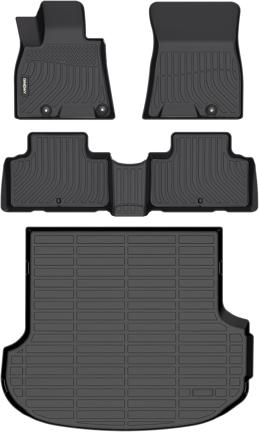 GINOWY-Floor Mats & Cargo Liner for 2021-2026 Genesis GV80 & GV80 Coupe (Only 5 Seats), All Weather Car Floor Mats Cargo Liner TPE Rubber Trunk Mat Trunk Liner, GV80 Accessories Mats