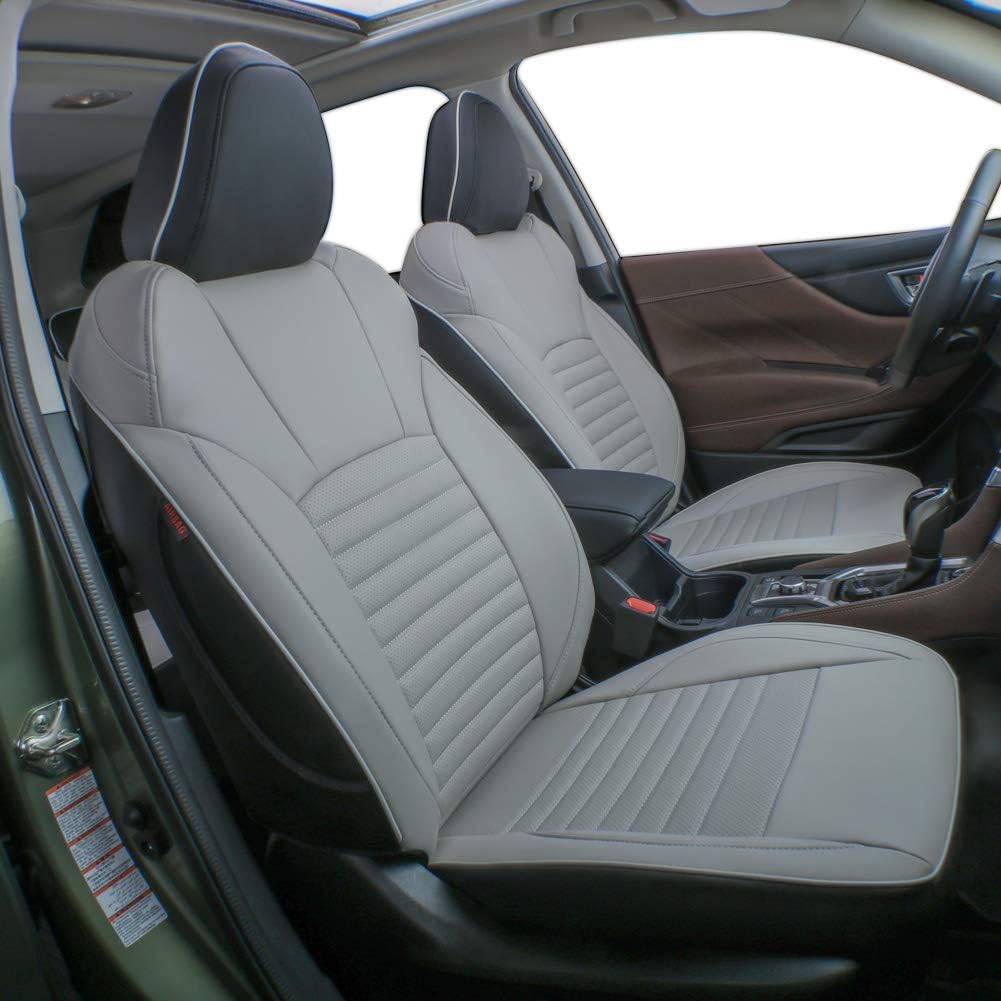 EKR Custom Fit Tucson Car Seat Covers for Hyundai Tucson 2016 2017 2018,Leather Car Front Back Seat Cover Full Set for Trucks SUV-Faux Leather(Black/Gray)