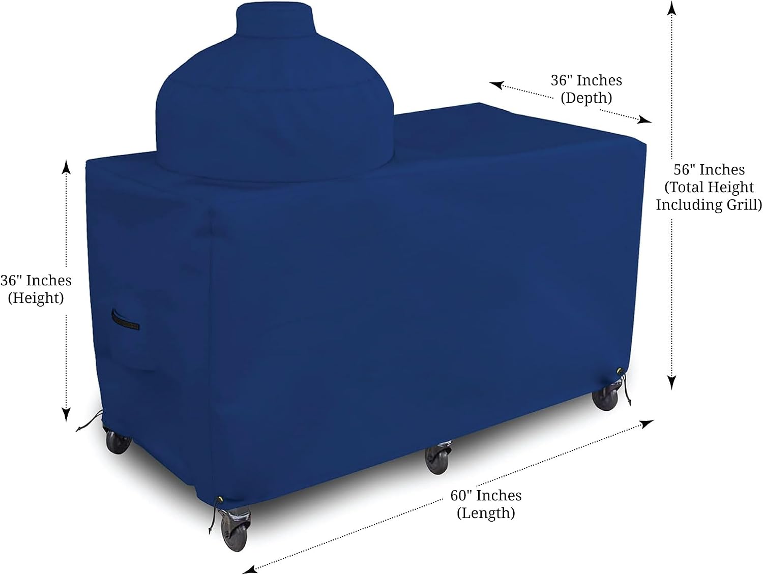 Big Egg Grill Outdoor Patio Covers 18 Oz Waterproof - 100% UV & Weather Resistant PVC Coated Patio Furniture Covers with Air Pockets & Drawstring for Snug fit (60' L x 36' W x 56' H, Blue)