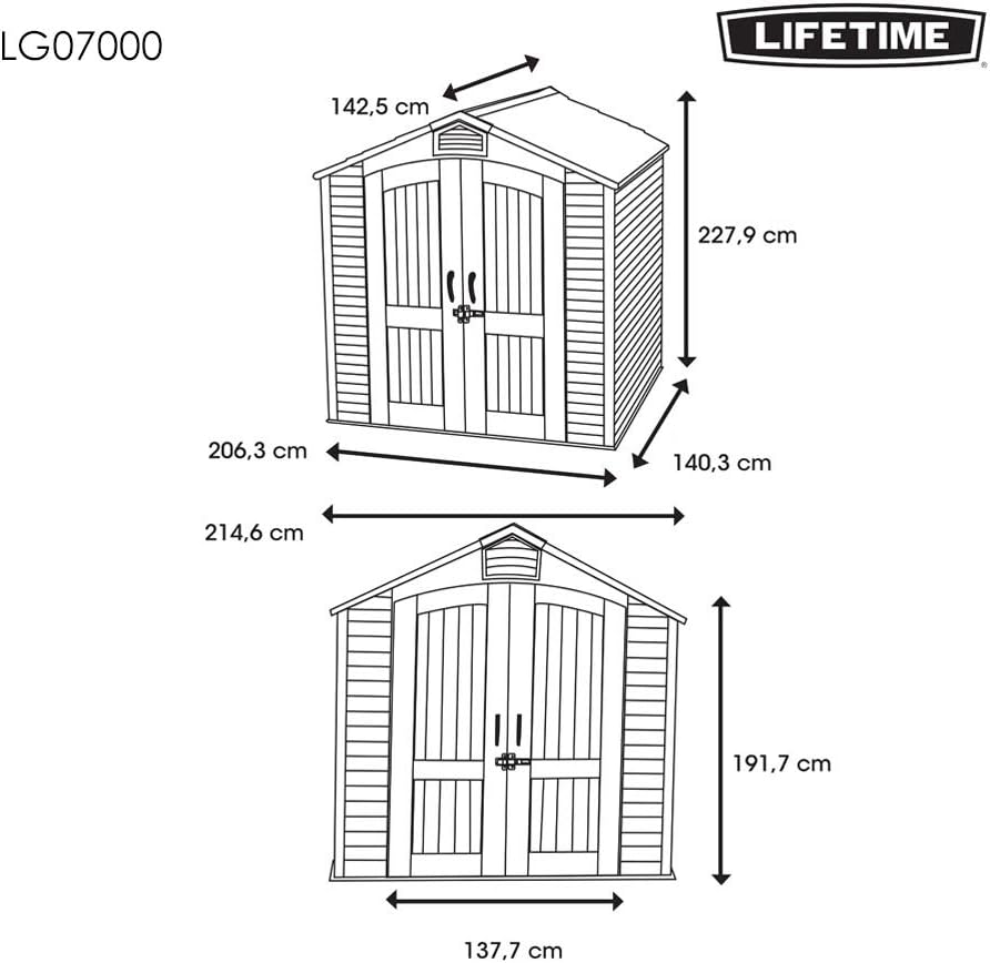 Lifetime 60057 Outdoor Storage Shed, 7 x 4.5'