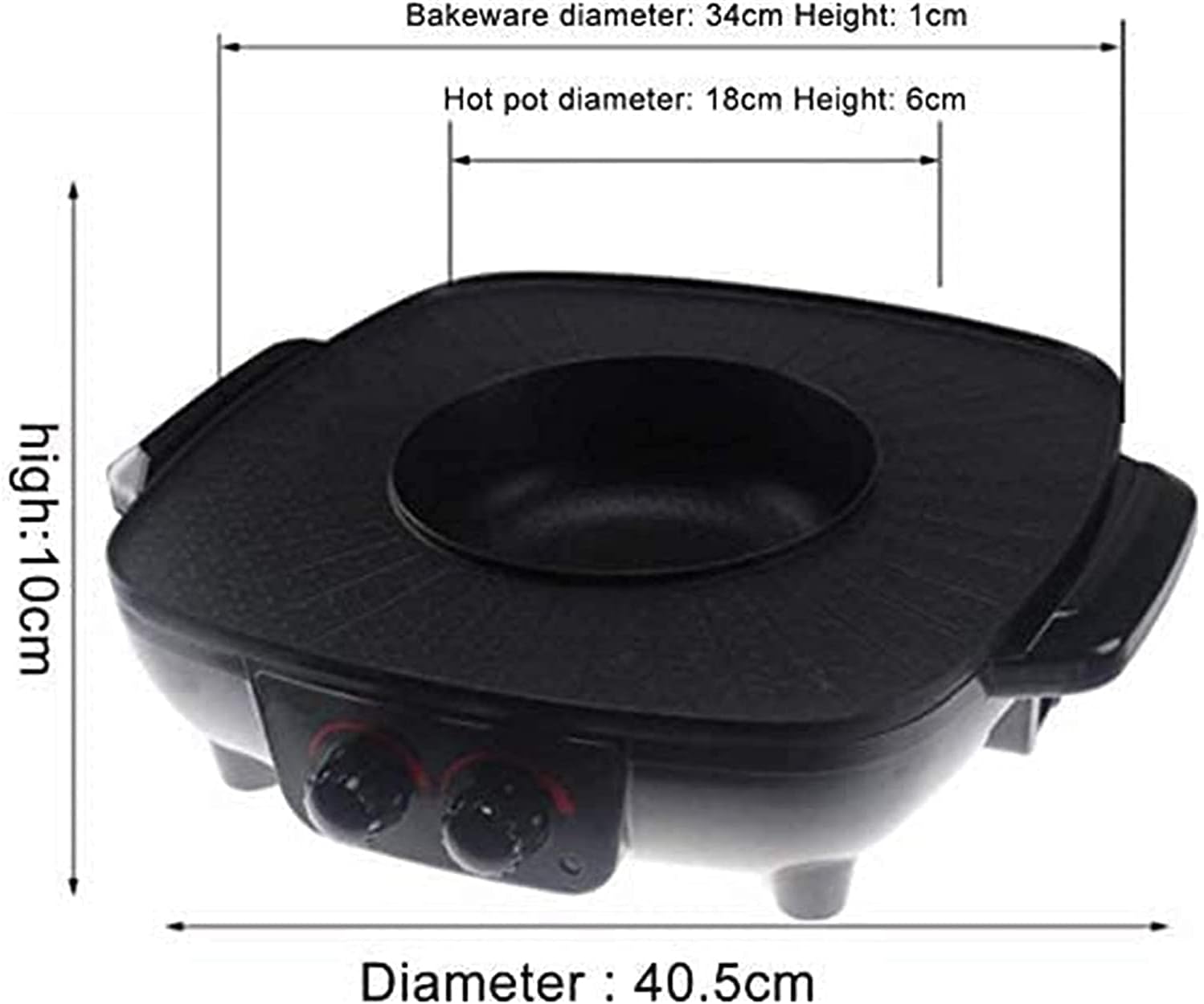 Electric Grill Indoor Household Electric Grill, Korean-Style Multifunctional Barbecue Pot Electric Hot Pot Hot Pot, Integrated Cookware, Non-Smoke Smokeless Grill Electric Grill,Portable Nonstick Grid
