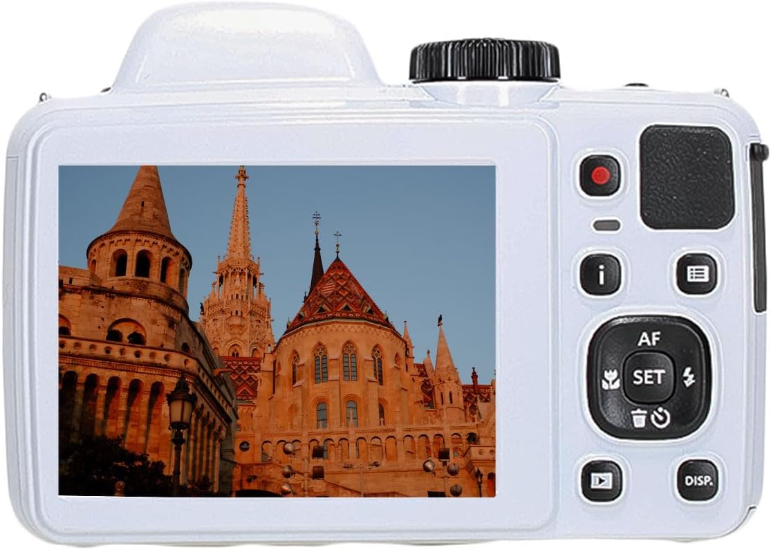 Kodak PIXPRO AZ425 20MP Vlogging Digital Camera (White) 42X Optical Zoom, 24mm Wide Angle Lens Bundle with 64GB Memory Card + Vlogger Tripod + Bag + More Vlog Accessories