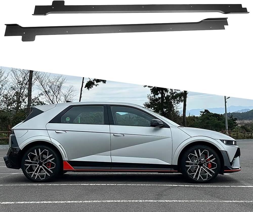 Dry Carbon Fiber Side Skirt Replacement for Hyundai Ioniq 5 NE N Line SE SEL XRT Limited 2022 2023 2024 2025 Aftermarket Rocker Panel Guard (Matte Carbon)