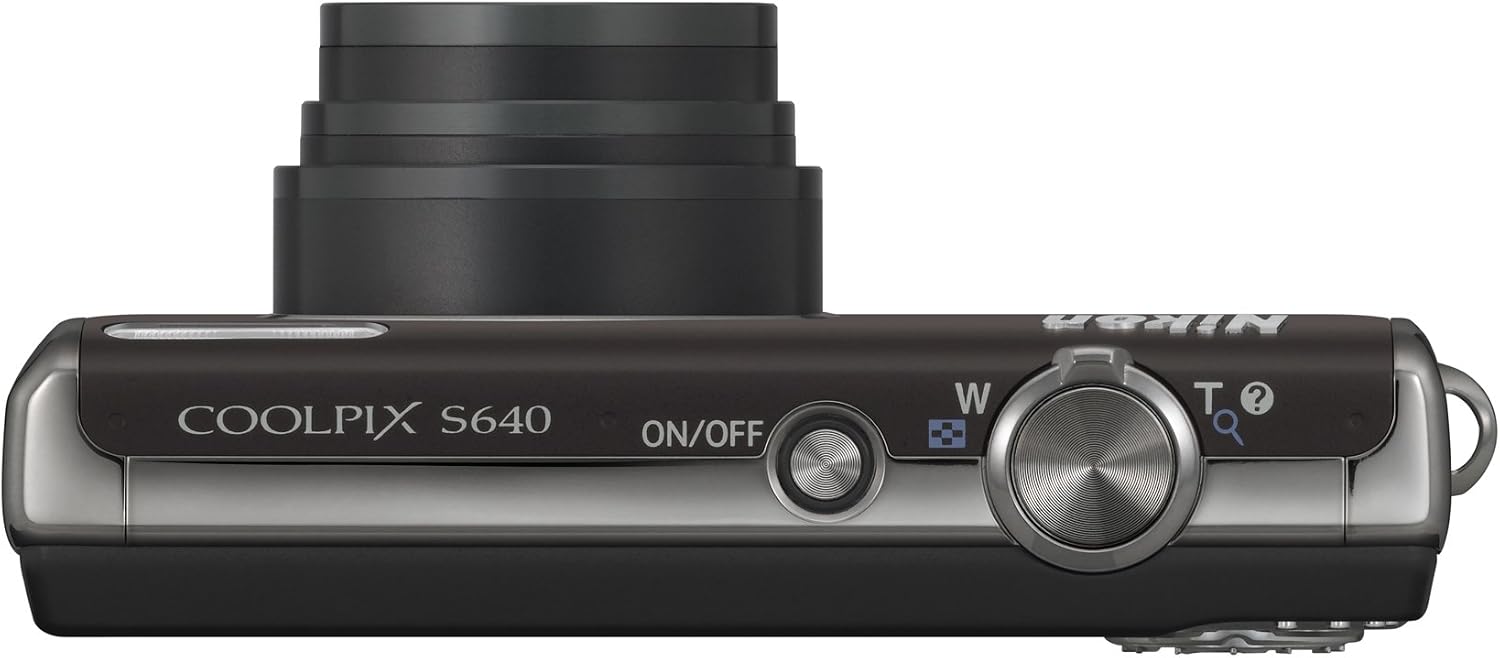 Nikon Coolpix S640 12.2MP Digital Camera with 5x Wide Angle Optical Vibration Reduction (VR) Zoom and 2.7-inch LCD (Calm Black)