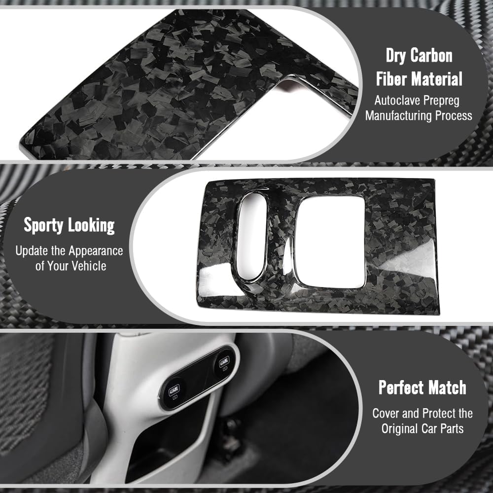 Rear Seat Center Console for Hyundai Ioniq 5 N Line N NE Limited XRT SEL Long Range 2022 2023 2024 2025, Dry Carbon Fiber Rear Charging Panel for Ioniq 5 NE (Forged Carbon)