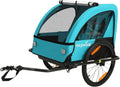 Sepnine Kids Bike Trailer, Suitable for 1 to 2 Children, Double Seat, Universal Coupler, Foldable, Canopy with Bug Screen and Weather Shield, with 5-Point Harness and Storage Bags