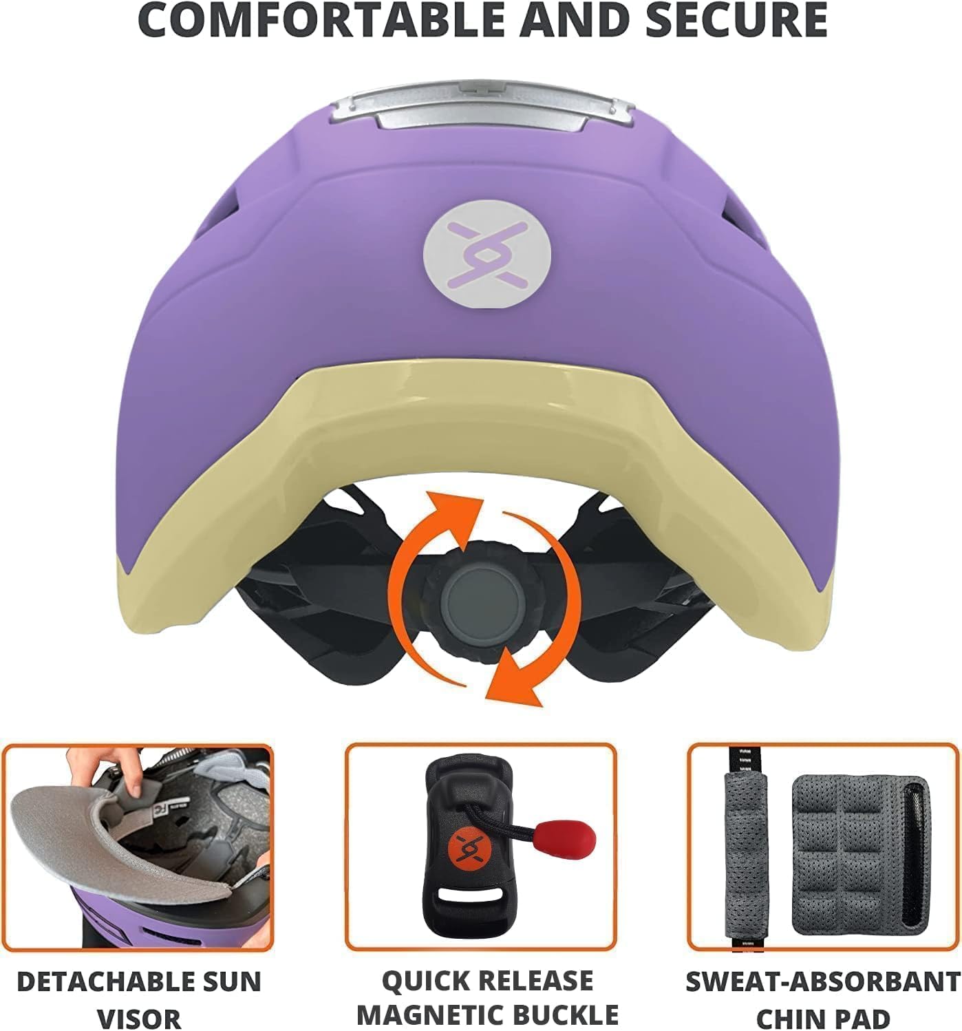 XNITO Kid Bike Helmets for Boys and Girls | Fit Head 51-54cm Circumference | CPSC & NTA-8776 Dual Certified | Multi-Sport Helmets with LED Lights, Magnetic Buckle, Detachable Visor