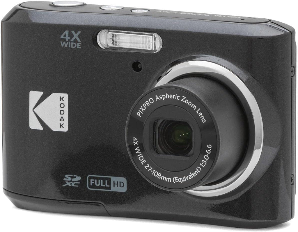KODAK PIXPRO FZ45 16MP CMOS Sensor Digital Camera 5X Optical Zoom with Sunshine Photo Microfiber Cleaning Cloth (Advanced Bundle, Black)