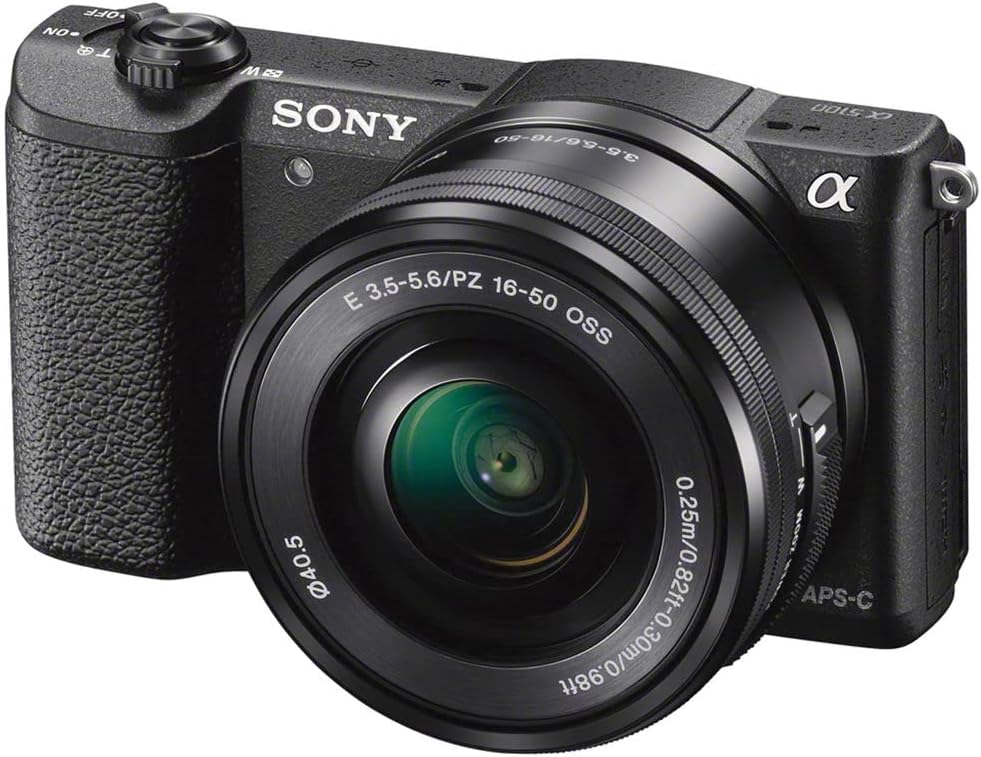 Sony Alpha a5100 Mirrorless Digital Camera with 16-50mm Lens (Black) + 4K Monitor + Filter Kit + 2 x 64GB Card + 3 x NPF-W50 Battery + LED Light + Corel Photo Software + More (Renewed)