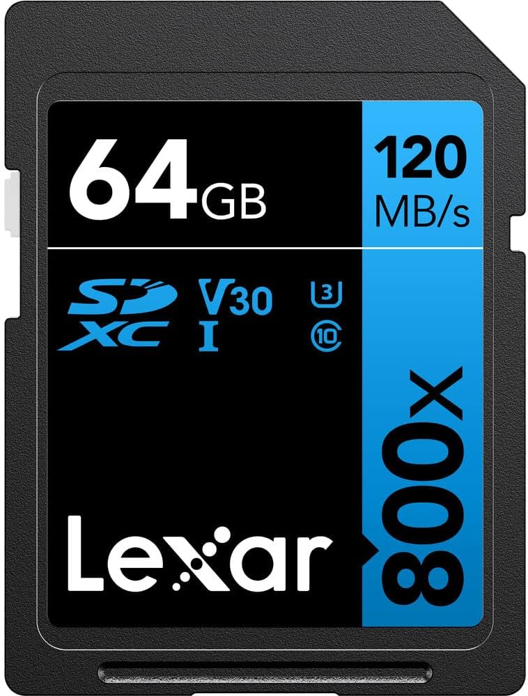 Kodak FZ55BL PIXPRO Digital Camera Blue Bundle with Lexar 64GB High-Performance 800x UHS-I SDHC Memory Card Blue Series