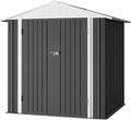 Furniwell 6x4 FT Outdoor Storage Shed, Metal Garden Sheds Outdoor Storage House with Single Lockable Door for Backyard Patio Lawn, Gray