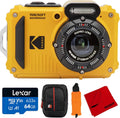 Kodak PIXPRO Astro Zoom WPZ2 16.4MP Digital Camera, 3' LCD Bundle with Lexar 64GB Memory Card, Deco Photo Camera Case, Vivitar Orange Camera Wrist Strap and Microfiber Cleaning Cloth