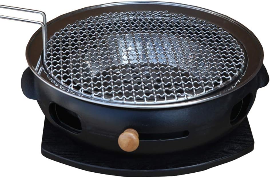 BBQ Barbeque Barbecue Grill,Large Cast Iron Barbecue Meat Stove,Korean Smoke-Free Household Charcoal Grill,Indoor Outdoor,15 Styles (Color : E)