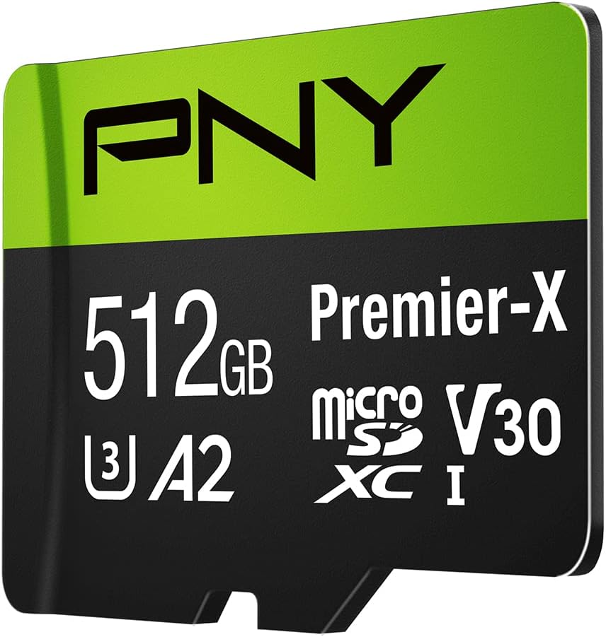 PNY P-SDU512V32100PX-GE 512GB Premier-X Class 10 U3 V30 microSDXC Flash Memory Card, Black