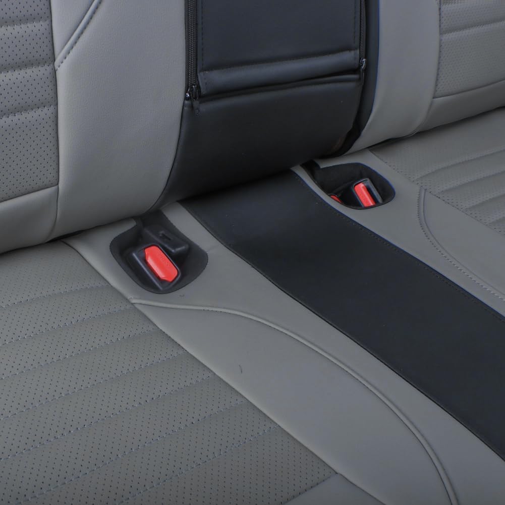 EKR Custom Fit Tucson Car Seat Covers for Hyundai Tucson(Hybrid &PHEV) 2022 2023 2024 2025 2026,Leather Car Seat Cover Full Set for SUV-Faux Leather(Black/Gray)