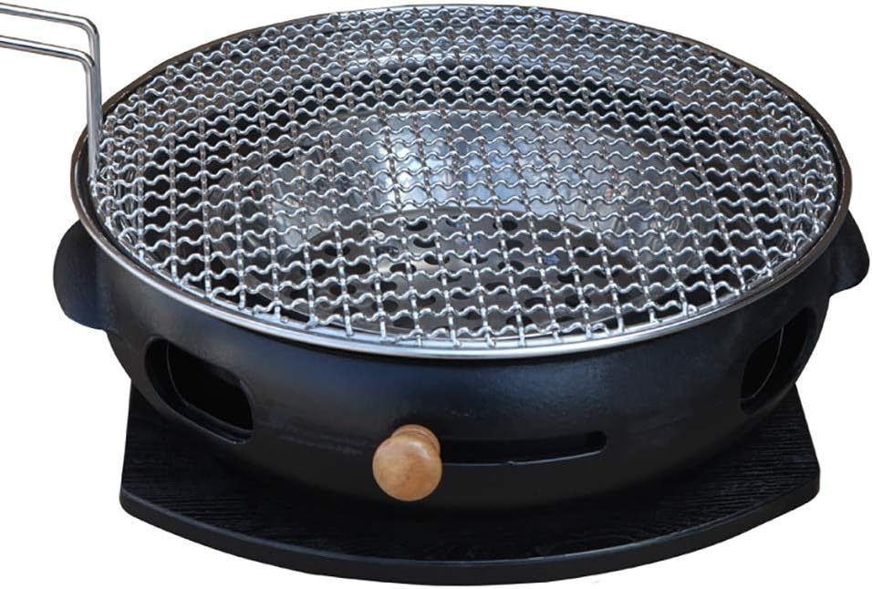 BBQ Barbeque Barbecue Grill,Large Cast Iron Barbecue Meat Stove,Korean Smoke-Free Household Charcoal Grill,Indoor Outdoor,15 Styles (Color : E)